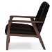 Baxton Studio Nikko Mid-century Modern Scandinavian Style Dark Brown Faux Leather Wooden Lounge Chair - BSOBBT8011A2-Brown Chair