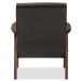 Baxton Studio Nikko Mid-century Modern Scandinavian Style Dark Brown Faux Leather Wooden Lounge Chair - BSOBBT8011A2-Brown Chair
