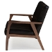 Baxton Studio Nikko Mid-century Modern Scandinavian Style Dark Brown Faux Leather Wooden 2-Seater Loveseat - BSOBBT8011A2-Brown Loveseat