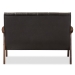 Baxton Studio Nikko Mid-century Modern Scandinavian Style Dark Brown Faux Leather Wooden 2-Seater Loveseat - BSOBBT8011A2-Brown Loveseat