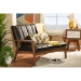 Baxton Studio Nikko Mid-century Modern Scandinavian Style Dark Brown Faux Leather Wooden 2-Seater Loveseat - BSOBBT8011A2-Brown Loveseat