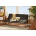 Baxton Studio Nikko Mid-century Modern Scandinavian Style Dark Brown Faux Leather Wooden 3-Seater Sofa - BSOBBT8011A2-Brown Sofa
