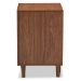 Baxton Studio Harlow Mid-century Modern Scandinavian Style White and Walnut Wood 1-drawer and 1-door Nightstand - BSOFP-6783-Walnut/White-NS