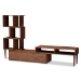 Baxton Studio Haversham Mid-century Retro Modern TV Stand Entertainment Center and Display Unit - BSOFP-6784-Walnut-TV