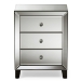 Baxton Studio Chevron Modern and Contemporary Hollywood Regency Glamour Style Mirrored 3-Drawers End Table End Table