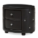 Baxton Studio Davina Hollywood Glamour Style Oval 2-drawer Black Faux Leather Upholstered Nightstand - BSOBBT3119-Black NS