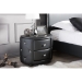 Baxton Studio Davina Hollywood Glamour Style Oval 2-drawer Black Faux Leather Upholstered Nightstand - BSOBBT3119-Black NS