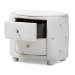 Baxton Studio Davina Hollywood Glamour Style Oval 2-drawer White Faux Leather Upholstered Nightstand - BSOBBT3119-White NS