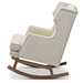 Baxton Studio Iona Mid-century Retro Modern Light Beige Fabric Upholstered Button-tufted Wingback Rocking Chair - BSOBBT5195-Light Beige RC
