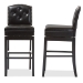 Baxton Studio Ginaro Modern and Contemporary Dark Brown Faux Leather Button-tufted Upholstered Swivel Bar Stool
