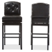Baxton Studio Ginaro Modern and Contemporary Dark Brown Faux Leather Button-tufted Upholstered Swivel Bar Stool - BSOBBT5220-Brown Stool