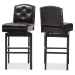 Baxton Studio Ginaro Modern and Contemporary Dark Brown Faux Leather Button-tufted Upholstered Swivel Bar Stool - BSOBBT5220-Brown Stool