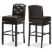 Baxton Studio Ginaro Modern and Contemporary Dark Brown Faux Leather Button-tufted Upholstered Swivel Bar Stool - BSOBBT5220-Brown Stool