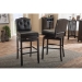 Baxton Studio Ginaro Modern and Contemporary Dark Brown Faux Leather Button-tufted Upholstered Swivel Bar Stool - BSOBBT5220-Brown Stool