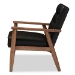 Baxton Studio Sorrento Mid-century Retro Modern Black Faux Leather Upholstered Wooden Lounge Chair - BSOBBT8013-Black Chair