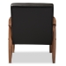 Baxton Studio Sorrento Mid-century Retro Modern Black Faux Leather Upholstered Wooden Lounge Chair - BSOBBT8013-Black Chair