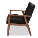 Baxton Studio Sorrento Mid-century Retro Modern Black Faux Leather Upholstered Wooden 2-seater Loveseat - BSOBBT8013-Black Loveseat