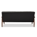 Baxton Studio Sorrento Mid-century Retro Modern Black Faux Leather Upholstered Wooden 3-seater Sofa - BSOBBT8013-Black Sofa