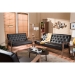 Baxton Studio Sorrento Mid-century Retro Modern Brown Faux Leather Upholstered Wooden 3 Piece Living room Set - BSOBBT8013-Brown 3PC Set