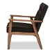 Baxton Studio Sorrento Mid-century Retro Modern Brown Faux Leather Upholstered Wooden Lounge Chair - BSOBBT8013-Brown Chair