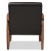 Baxton Studio Sorrento Mid-century Retro Modern Brown Faux Leather Upholstered Wooden Lounge Chair - BSOBBT8013-Brown Chair