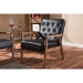 Baxton Studio Sorrento Mid-century Retro Modern Brown Faux Leather Upholstered Wooden Lounge Chair - BSOBBT8013-Brown Chair