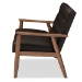 Baxton Studio Sorrento Mid-century Retro Modern Brown Faux Leather Upholstered Wooden 2-seater Loveseat - BSOBBT8013-Brown Loveseat