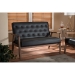 Baxton Studio Sorrento Mid-century Retro Modern Brown Faux Leather Upholstered Wooden 2-seater Loveseat - BSOBBT8013-Brown Loveseat