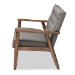 Baxton Studio Sorrento Mid-century Retro Modern Grey Fabric Upholstered Wooden 2-seater Loveseat - BSOBBT8013-Grey Loveseat
