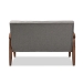 Baxton Studio Sorrento Mid-century Retro Modern Grey Fabric Upholstered Wooden 2-seater Loveseat - BSOBBT8013-Grey Loveseat