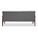 Baxton Studio Sorrento Mid-century Retro Modern Grey Fabric Upholstered Wooden 3-seater Sofa - BSOBBT8013-Grey Sofa