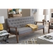 Baxton Studio Sorrento Mid-century Retro Modern Grey Fabric Upholstered Wooden 3-seater Sofa - BSOBBT8013-Grey Sofa