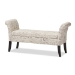 Baxton Studio Avignon Script-Patterned French Laundry Fabric Storage Ottoman Bench - BSOWS-0819-Beige-L277