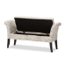 Baxton Studio Avignon Script-Patterned French Laundry Fabric Storage Ottoman Bench - BSOWS-0819-Beige-L277