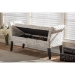 Baxton Studio Avignon Script-Patterned French Laundry Fabric Storage Ottoman Bench - BSOWS-0819-Beige-L277