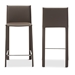 Baxton Studio Crawford Modern and Contemporary Taupe Leather Upholstered Counter Height Stool (Set of 2) - BSOALC-1822A-65-Taupe