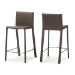 Baxton Studio Crawford Modern and Contemporary Taupe Leather Upholstered Counter Height Stool (Set of 2) - BSOALC-1822A-65-Taupe