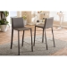Baxton Studio Crawford Modern and Contemporary Taupe Leather Upholstered Counter Height Stool (Set of 2) - BSOALC-1822A-65-Taupe