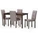 Baxton Studio Andrew Modern and Contemporary 5-Piece Grey Fabric Upholstered Grid-tufting Dining Set