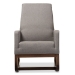 Baxton Studio Yashiya Mid-century Retro Modern Grey Fabric Upholstered Rocking Chair