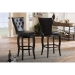 Baxton Studio Leonice Modern and Contemporary Dark Brown Faux Leather Upholstered Button-tufted 29-Inch Swivel Bar Stool - BSOBBT5222-Brown