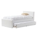 Baxton Studio Cosmo Modern and Contemporary White Faux Leather Twin Size Trundle Bed - BSOBBT6469-Twin-White
