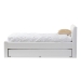 Baxton Studio Cosmo Modern and Contemporary White Faux Leather Twin Size Trundle Bed - BSOBBT6469-Twin-White