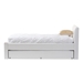 Baxton Studio Cosmo Modern and Contemporary White Faux Leather Twin Size Trundle Bed - BSOBBT6469-Twin-White
