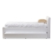 Baxton Studio Cosmo Modern and Contemporary White Faux Leather Twin Size Trundle Bed - BSOBBT6469-Twin-White