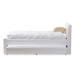 Baxton Studio Cosmo Modern and Contemporary White Faux Leather Twin Size Trundle Bed - BSOBBT6469-Twin-White
