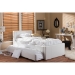Baxton Studio Cosmo Modern and Contemporary White Faux Leather Twin Size Trundle Bed - BSOBBT6469-Twin-White