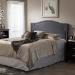 Baxton Studio Aubrey Modern and Contemporary Dark Grey Fabric Upholstered Queen Size Headboard - BSOBBT6563-Dark Grey-Queen HB