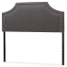 Baxton Studio Avignon Modern and Contemporary Dark Grey Fabric Upholstered Full Size Headboard - BSOBBT6566-Dark Grey-Full HB