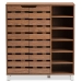 Baxton Studio Shirley Modern and Contemporary "Walnut" Medium Brown Wood 2-Door Shoe Cabinet with Open Shelves